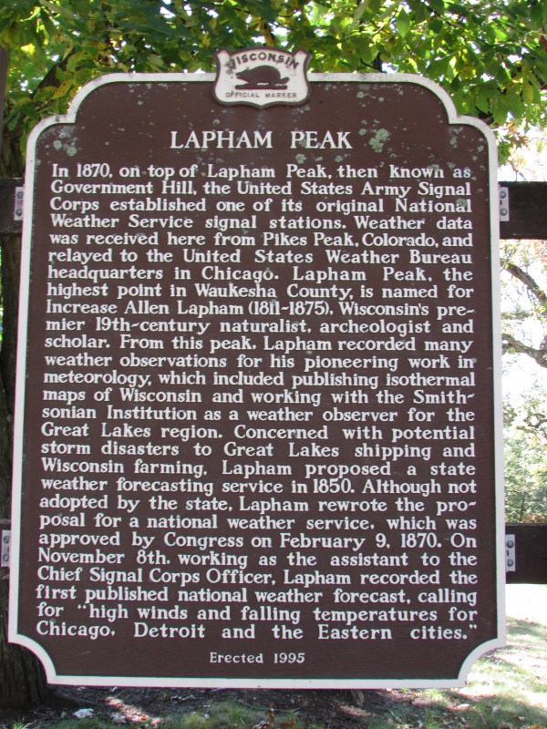 Lapham Peak marker