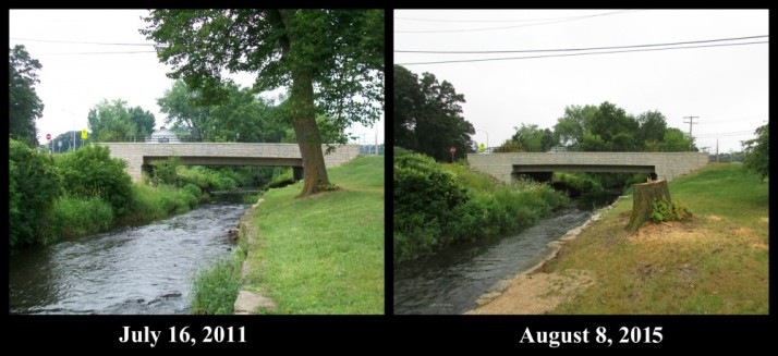 Veterans Park Bridge 2011 and 2015